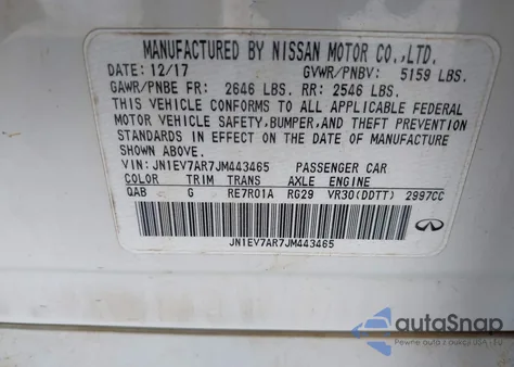 2018 Infiniti Q50 3.0T Sport from USA, damaged, VIN JN1EV7AR7JM443465